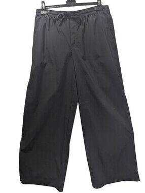 Athleta Women's High Rise Building Black Wide-Leg Elastic-Waist Parachute Pant L